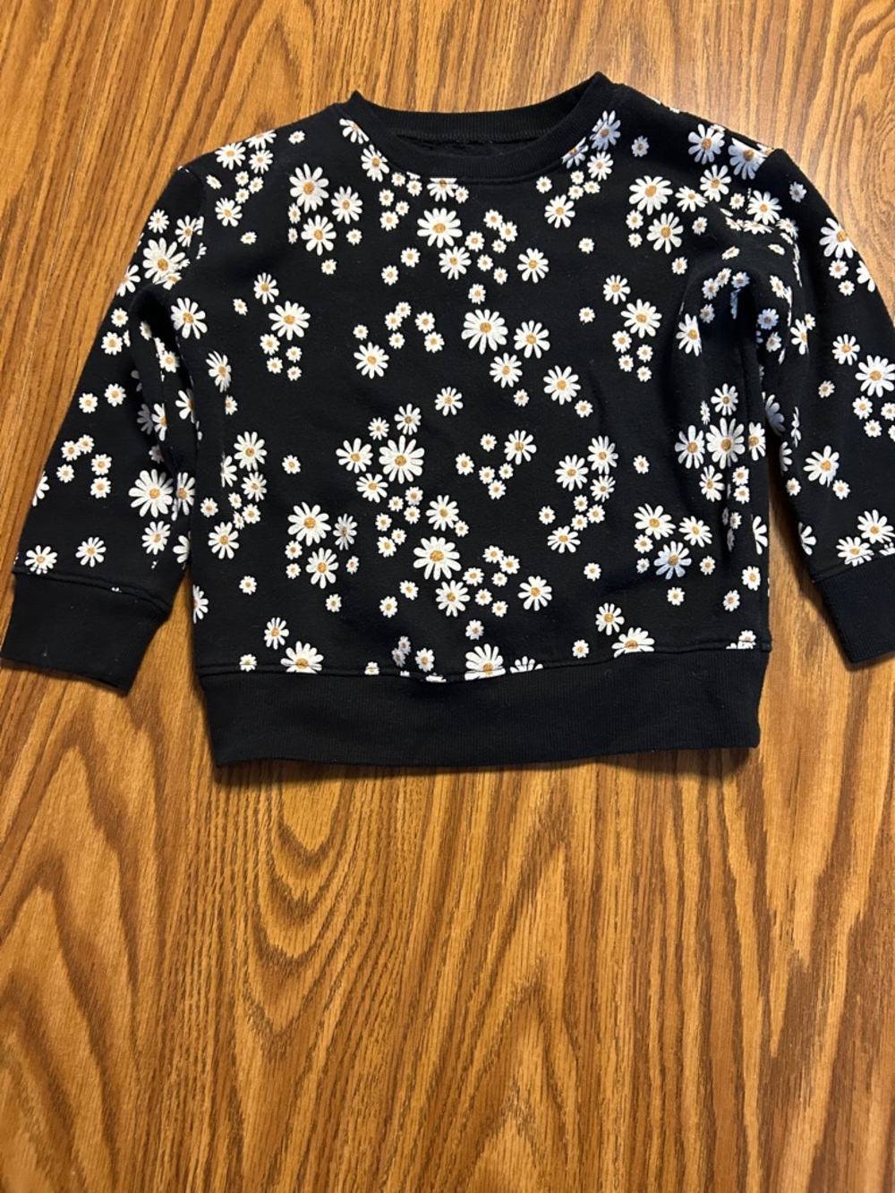 jumping beans Black Daisy-Print Crewneck Sweatshirt